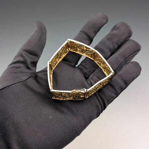 Vintage 835 Silver Gold Plated Filigree Bracelet