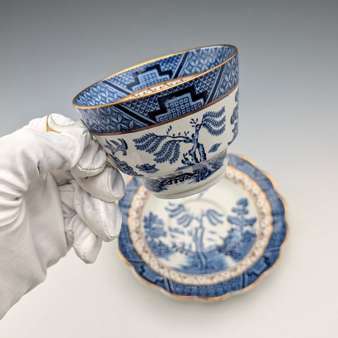 英國復古藍柳圖案杯碟架