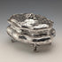 Early 20th century German antique 800 silver floral decoration large box 372g