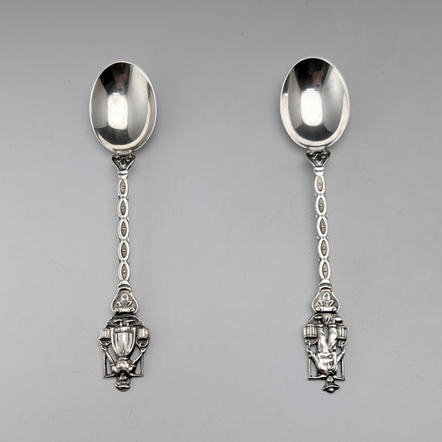 1967 年荷蘭復古歐陸銀茶匙一對,總計 22 克