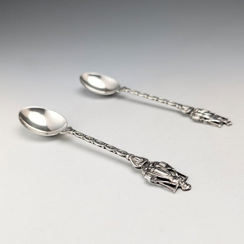 1967 年荷蘭復古歐陸銀茶匙一對,總計 22 克