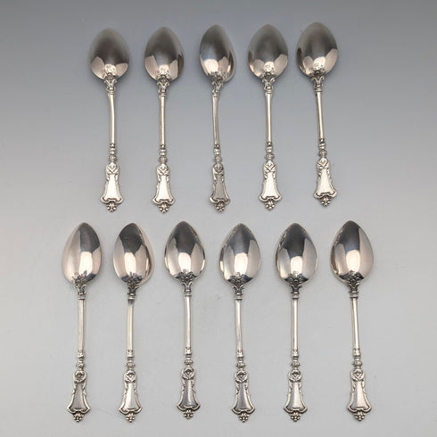 ドイツアンティーク 800シルバー製ティースプーン11本セット 計101g