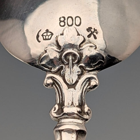 German antique 800 silver tea spoon set of 11, total 101g