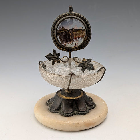 アンティーク オルモル&ガラス製 懐中時計ホルダー アクセサリートレイ