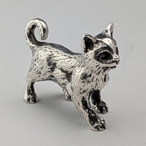 英国ヴィンテージ 純銀製 子猫ミニチュア フィギュリン 15g