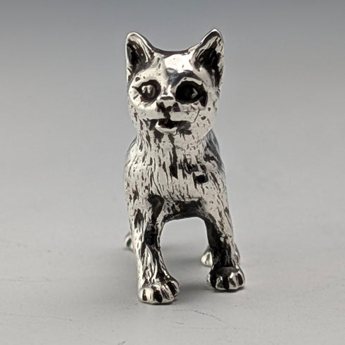 英国ヴィンテージ 純銀製 子猫ミニチュア フィギュリン 15g