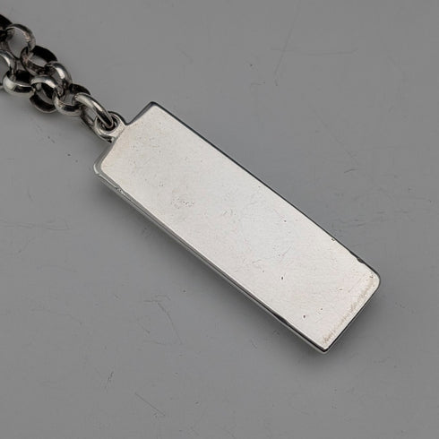 1977年 英国 ブリタニアシルバー製 ジュビリーインゴットペンダント&極太純銀製チェーン 計45.5g