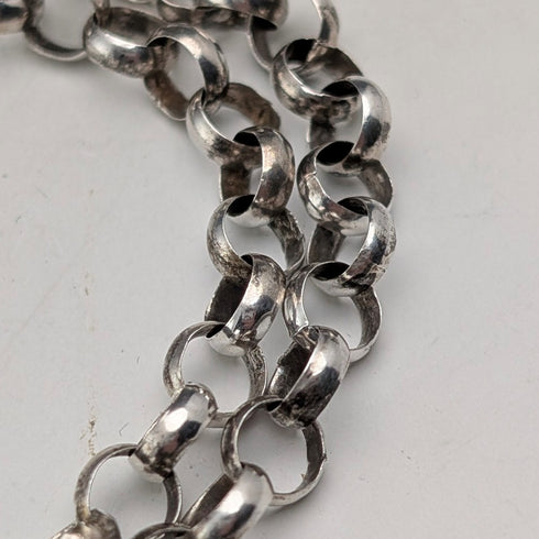 1977年 英国 ブリタニアシルバー製 ジュビリーインゴットペンダント&極太純銀製チェーン 計45.5g