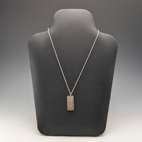 1977年 英国 純銀製 ジュビリーインゴットペンダント&純銀製チェーン 計19.3g RPB