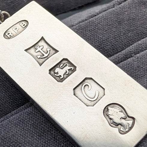 1977年 英国 純銀製 ジュビリーインゴットペンダント&純銀製チェーン 計19.3g RPB