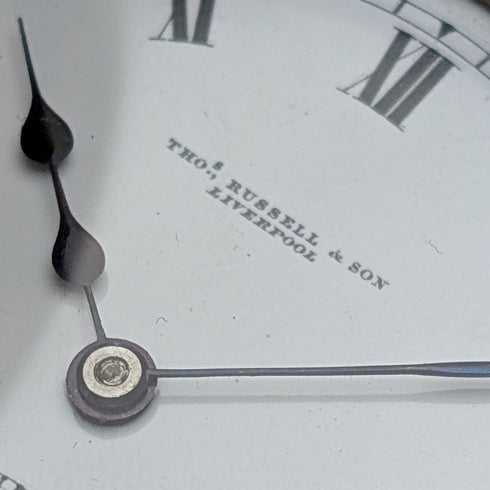 British antique Russell pocket watch, gold plated half hunter case, in good working order