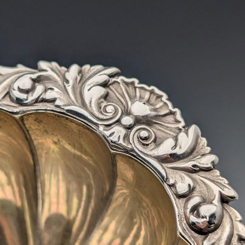 1820s British antique sterling silver salt dish pair, total weight 230g, Barnard family