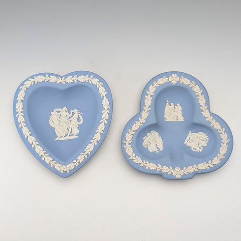 英國復古韋奇伍德碧玉餐具一對淡藍色