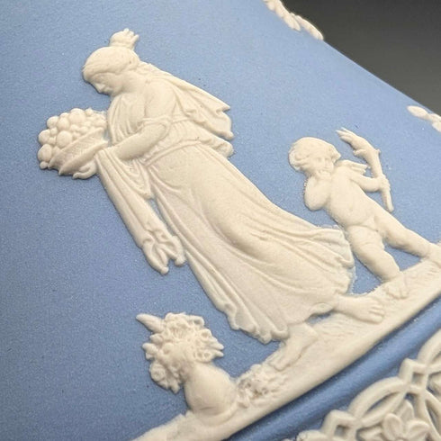 British Vintage Wedgwood Jasperware Water Jug in Pale Blue