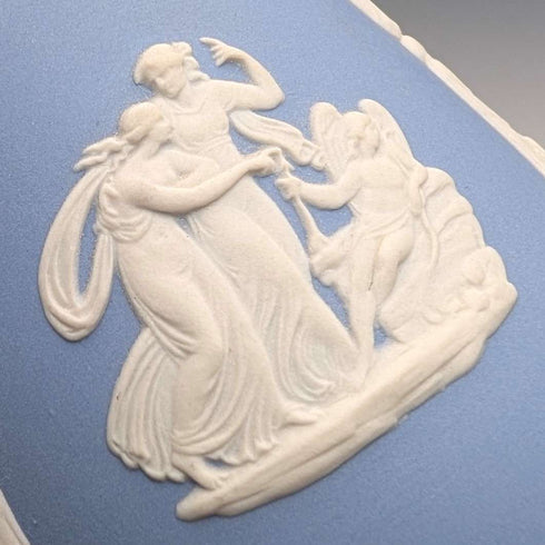 British vintage Wedgwood Jasperware vase in pale blue