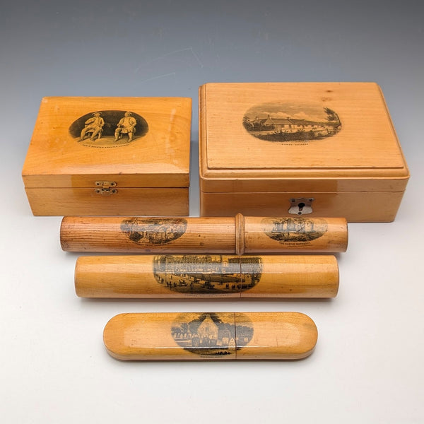 ビクトリアン後期 英国アンティーク 木製モークリンウェア 5個セット