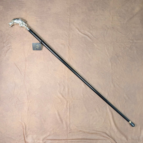 【新品】イタリア製 純銀製 ファルコンハンドル シャフト ステッキ 杖 97cm