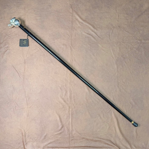 【新品】イタリア製 純銀製 パロットヘッドハンドル シャフト ステッキ 杖 94cm