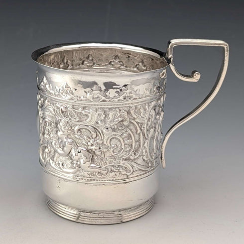 1900 年英國古董銀盤馬克杯 JP&S