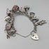 British vintage sterling silver charm bracelet, 48g, padlock clasp