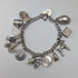 1962 British Vintage Sterling Silver Charm Bracelet 48g Padlock Clasp WJS