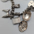 1962 British Vintage Sterling Silver Charm Bracelet 48g Padlock Clasp WJS