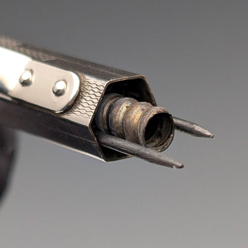 英国ヴィンテージ ヤード・オ・レッド ロールドシルバー製 推進式ペンシル ヘキサゴン 紙箱入り