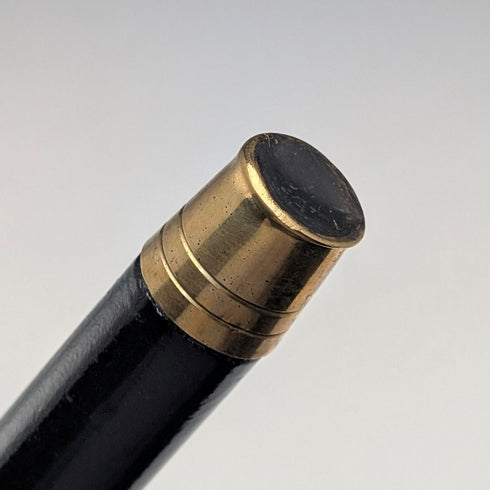 1944年 英国ヴィンテージ ブラックシャフト 曲がりハンドル 純銀装飾 ステッキ 杖 83cm K&SLD