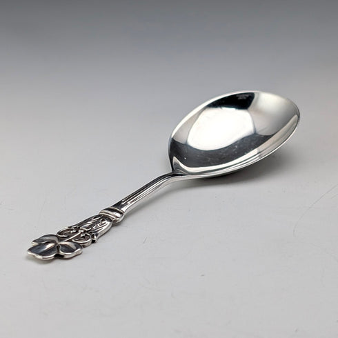 1982年 英国ヴィンテージ 純銀製 ティーキャディースプーン 13g クローバー装飾 J B Chatterley