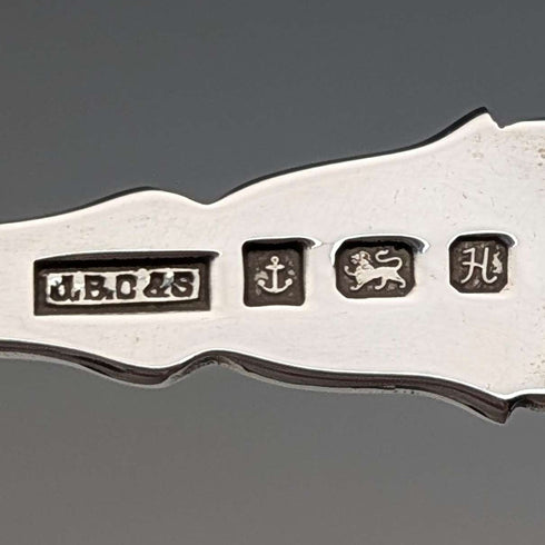 1982年英國古董純銀茶葉罐湯匙13克,以三葉草裝飾,JB Chatterley