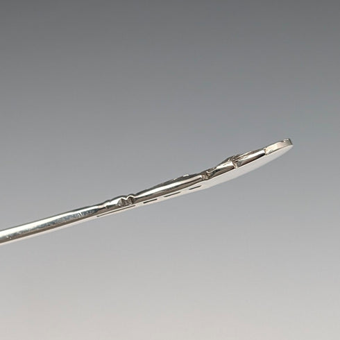 1982年 英国ヴィンテージ 純銀製 ティーキャディースプーン 13g アザミ装飾 J B Chatterley