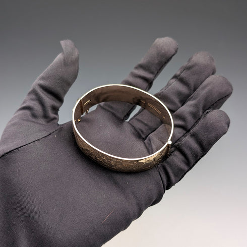 ヴィンテージ 9ctゴールドフィルド製 フローラル彫刻 ブレスレット L&Co