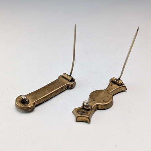 一對帶有花卉裝飾的復古微馬賽克胸針