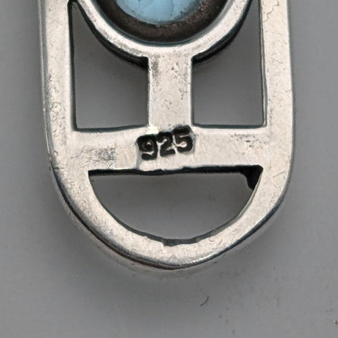 復古純銀和藍寶石吊墜,搭配純銀項鍊