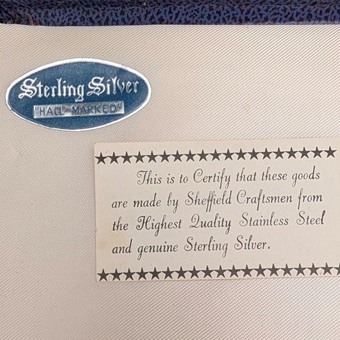 1974年頃 英国ヴィンテージ 純銀ハンドル ティーナイフ&フォーク 6ペア Harrison Brothers ケース入