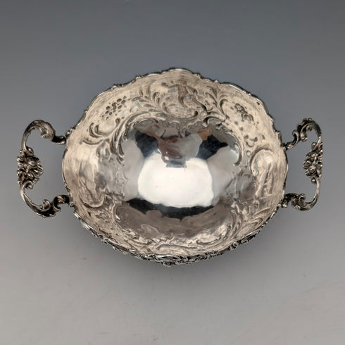 1900年頃 ドイツアンティーク 800シルバー製 2ハンドルボウル 140g