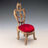 1920s Antique Brass Chair Pocket Watch Holder with Red Velvet Sheet