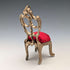 1920s Antique Brass Chair Pocket Watch Holder with Red Velvet Sheet