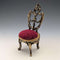 1920s Antique Brass Chair Pocket Watch Holder with Bordeaux Velour Seat