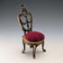 1920s Antique Brass Chair Pocket Watch Holder with Bordeaux Velour Seat