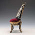 1920s Antique Brass Chair Pocket Watch Holder with Bordeaux Velour Seat