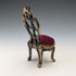 1920s Antique Brass Chair Pocket Watch Holder with Bordeaux Velour Seat