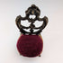 1920s Antique Brass Chair Pocket Watch Holder with Bordeaux Velour Seat
