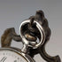 1920s Antique Brass Chair-Shaped Pocket Watch Holder with Yellow Embroidered Seat