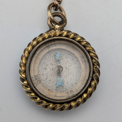 Antique Rold Gold Fancy Link Albert Chain Compass Fob