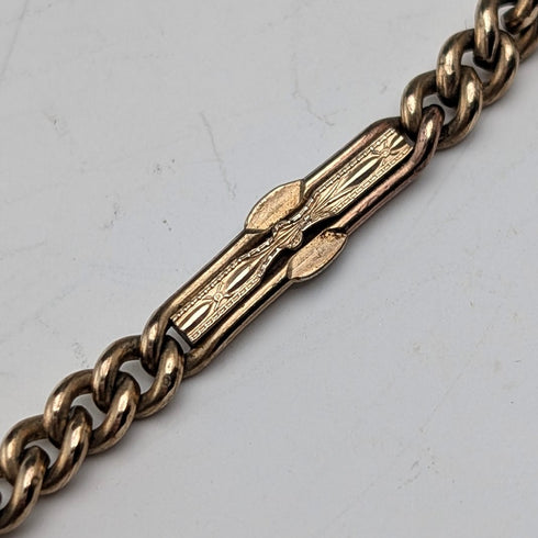 Antique Rold Gold Fancy Link Albert Chain Compass Fob