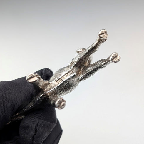 英国 純銀製 仔牛ミニチュア フィギュリン 140g J B Plating Co