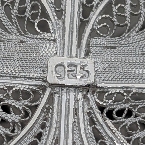 ヴィンテージ 純銀フィリグリー製 バイオリンミニチュア ケース入