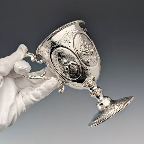 1860 年英國古董純銀高腳杯 153 克 James Beebe