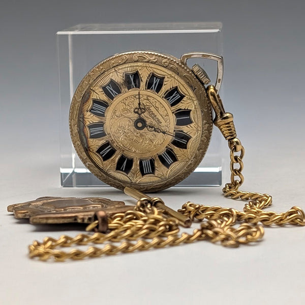 復古瑞士 BASIS 小型懷錶,帶鏈,運作良好